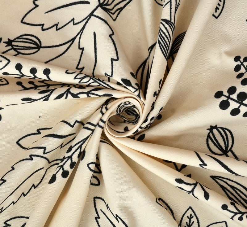 TIB Glace Cotton Elastic Fitted Bedsheets Single Bed 36x78x8 Inches with 1 Pillow Covers, 210TC (Cream Flower, Single) - Image 3