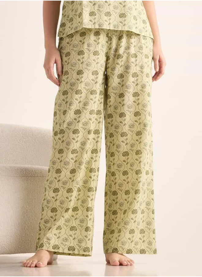 FAV Printed Ruffle Sleeves Top and Pyjama Set