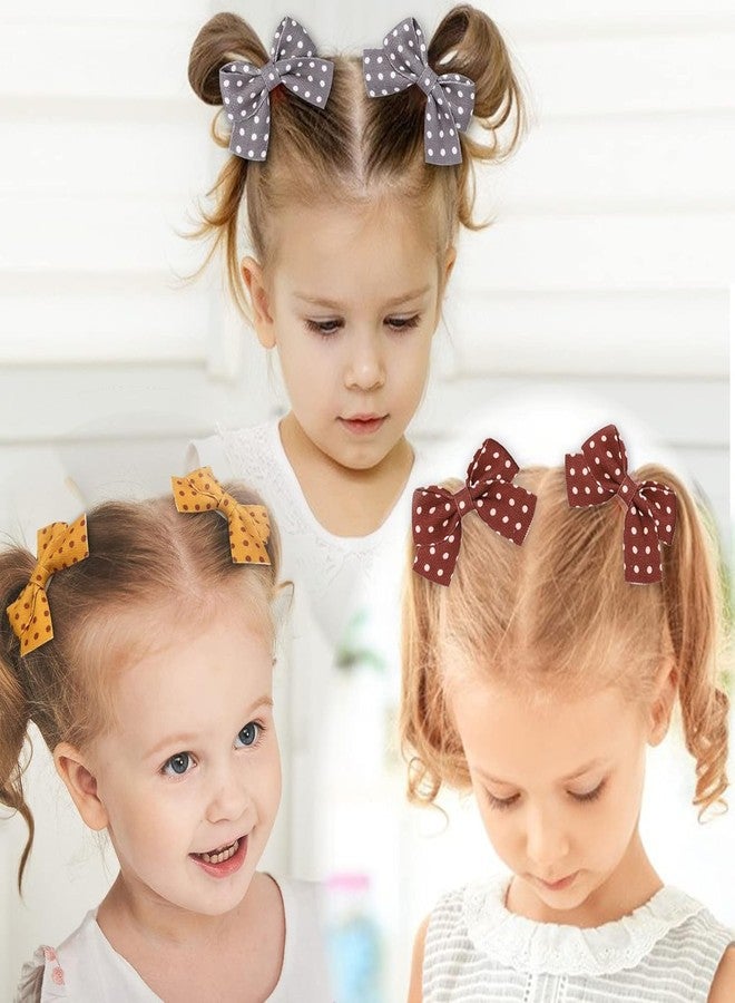 VORSET 4Pcs Toddler Girl Hair Bows Clips Polka Dot & Leopard Print Hair Accessories for Kids, Soft Fabric Bow Barrettes for Baby Girls, Pigtail Hair Clips for Toddlers & Infants - Image 2