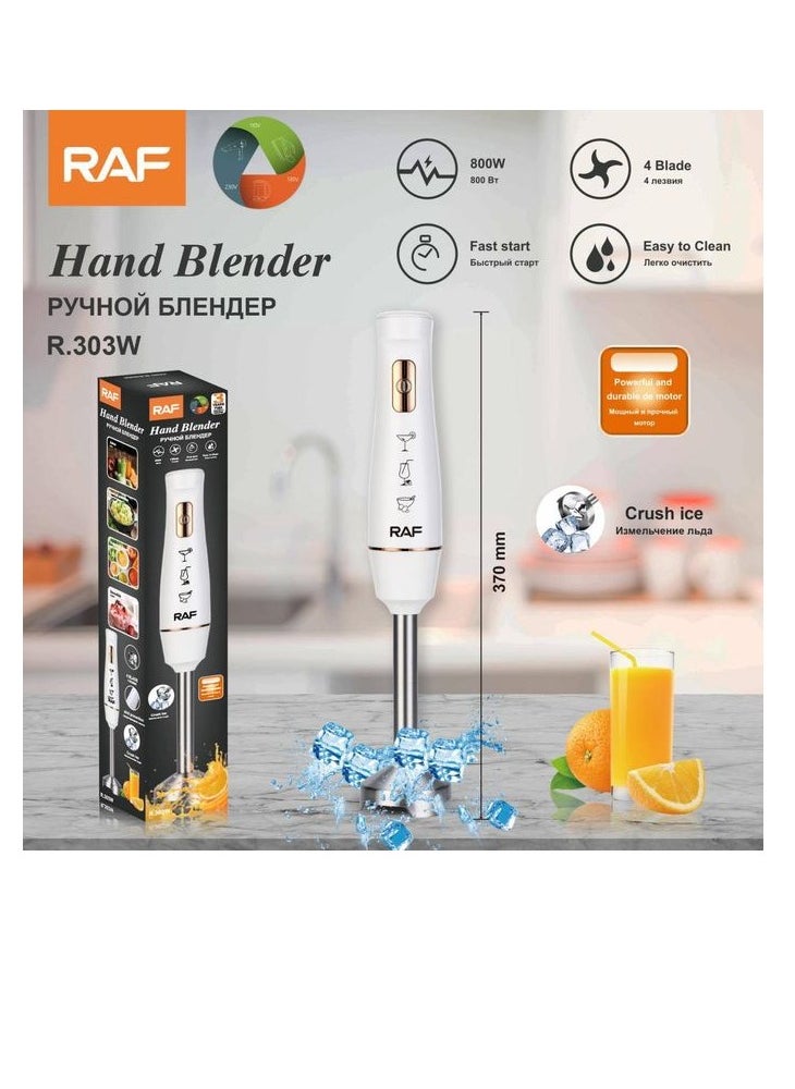RAF - Single plastic hand blender - R.303W - white*silver - RAF - 800 Watt - Image 1