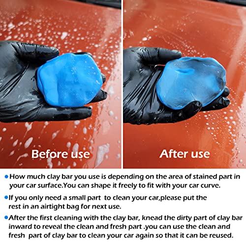 awave bloom Car Clay Bars Auto Detailing 400g and Clay bar Lubricant Tablets 8 Pack(1pcs=16 oz) Clay bar kit for Car Detailing Damage Free Cleaning - Image 3