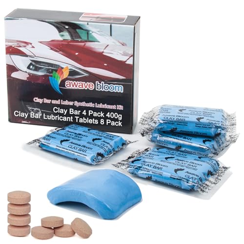 awave bloom Car Clay Bars Auto Detailing 400g and Clay bar Lubricant Tablets 8 Pack(1pcs=16 oz) Clay bar kit for Car Detailing Damage Free Cleaning - Image 1