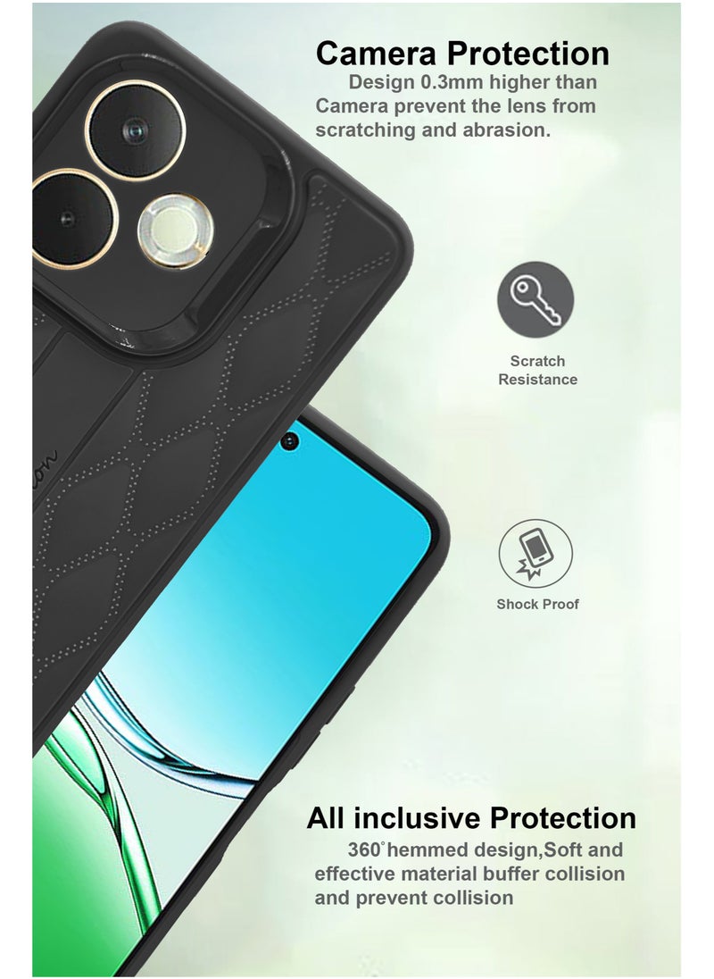 Design Printed Back Cover for Oppo A5 Pro 5G with Raised Lips for Camera & Screen Protection - ShockProof Design - Stylish Back Cover Case - Black