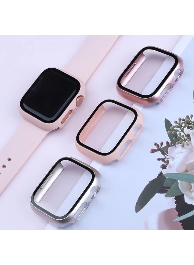 3 قطع متوافقة مع Apple Watch 40 مم، غطاء شفاف مع واقي شاشة، هيكل بلوري أسود، ستارلايت، شفاف، غطاء كامل من البولي كربونات الصلب، مقاوم للصدمات والخدوش، مناسب لسلسلة إكسسوارات Ultra 46 45 44 42 41 - Image 3