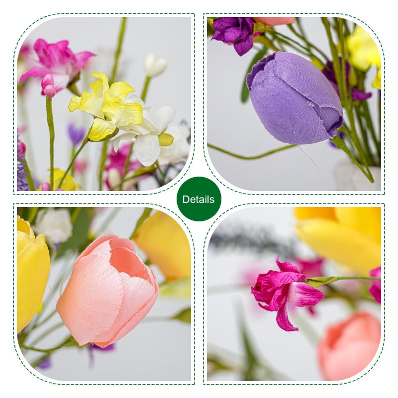 MG MagicGarden Artificial Spring Flowers 12 Pack Spring Flower Stems 17 Inch Floral Picks with Pink Yellow Purple Tulips Wildflowers for Centerpieces Vases Floral Arrangements Summer Easter Decor - Image 5