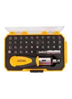NIBEMINENT 37-Piece Ratchet Screwdriver With Bit Set Yellow/Black/Silver  - Image 3