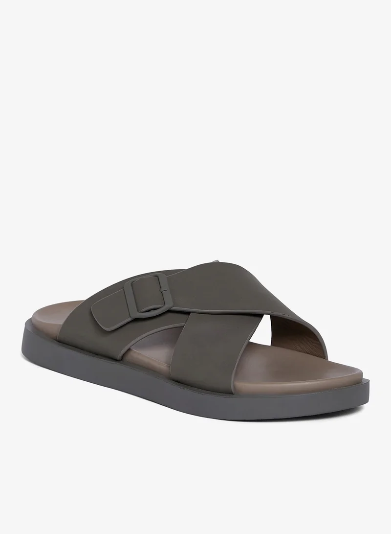 Geoomnii Geoomnii Men’s Arabic Sandals – Comfortable Casual Leather Slide Sandals for Everyday Wear