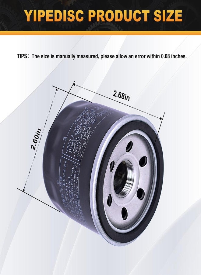 YIPEDISC 138 Oil Filter 16510-03G00 16510-06B00 Fit for Suzuki GSXR600 2001-2019 SV650 2017-2020 GSXR750 2000-2019 GSXR1000 2001-2016 GSX650F 2008-2016 for Burgman AN650 2002-2018 - Image 2
