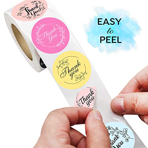 Rousrie 1.5 Inch (Pack of 500) Round Attractive 8 Different Designs Thank You Mini Stickers, for Small Business and Packaging (Design 4) - Image 3
