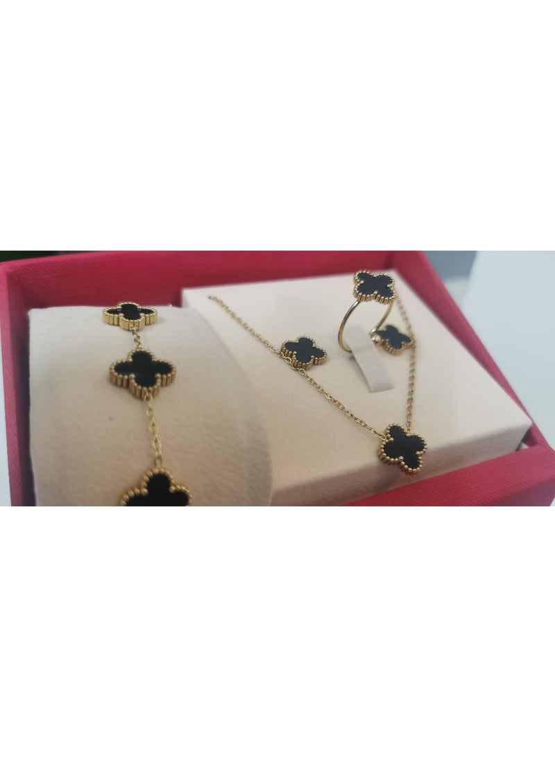 Rivoly Elegant women's stainless-steel set consisting of a waterproof watch with a set of bracelets, rings, necklaces, and earrings - Image 5