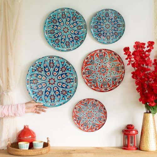 RITUALISTIC Turkish Wall Plates - Set of 5 (Multicolor) |Home Decor | Painting | Divine | Intricate Designs - Image 1