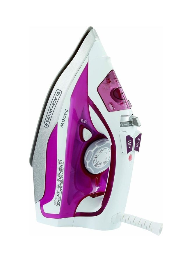 BLACK+DECKER Steam Iron 380 ml 2400 W X2400-B5 Pink/White - Image 3