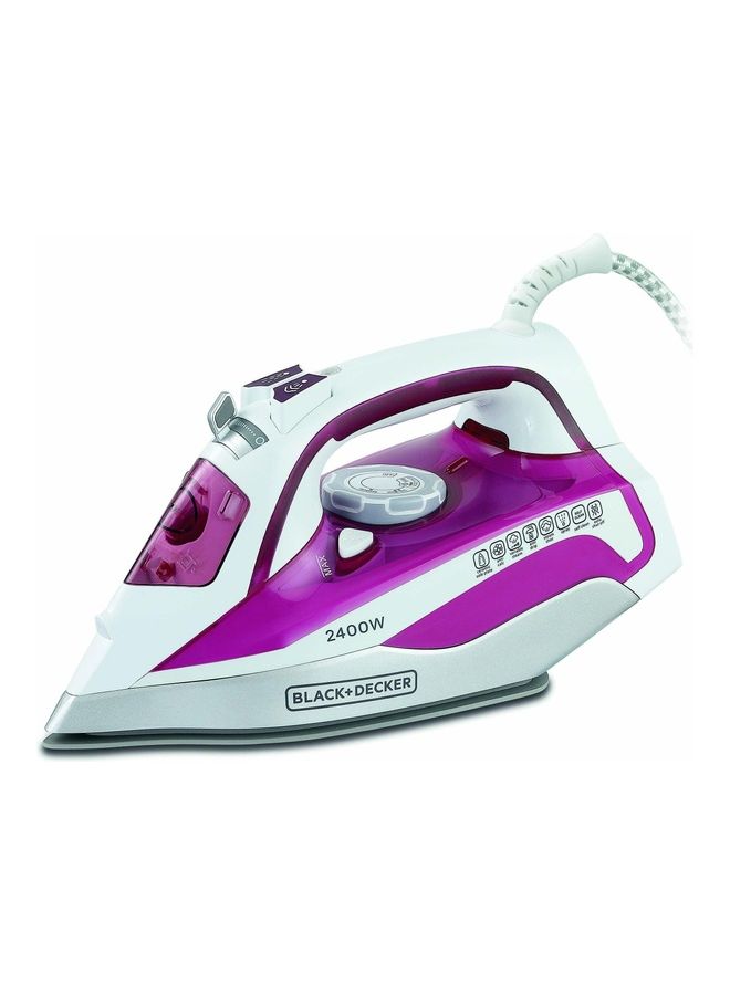 BLACK+DECKER Steam Iron 380 ml 2400 W X2400-B5 Pink/White - Image 1