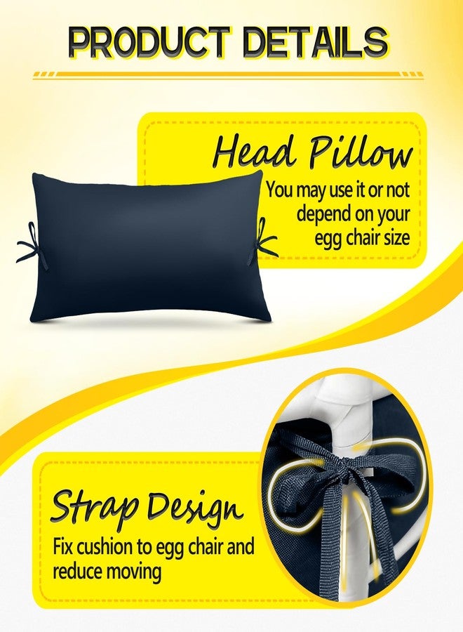 MAGIC ELEPHANT Egg Chair Cushion, Memory Foam Hanging Egg Chair Cushion Replacement, Indoor Outdoor Hammock Basket Egg Swing Cushion with Headrest (Blue) - Image 3
