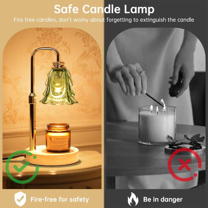 Droyek Candle Warmer Lamp with Timer Electric Candle Warmer Lamp Adjustable Height Dimmable Wax Warmer Lamp Jar Candles with 2 Bulbs for Home Decor & Office - Image 5