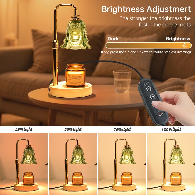 Droyek Candle Warmer Lamp with Timer Electric Candle Warmer Lamp Adjustable Height Dimmable Wax Warmer Lamp Jar Candles with 2 Bulbs for Home Decor & Office - Image 3