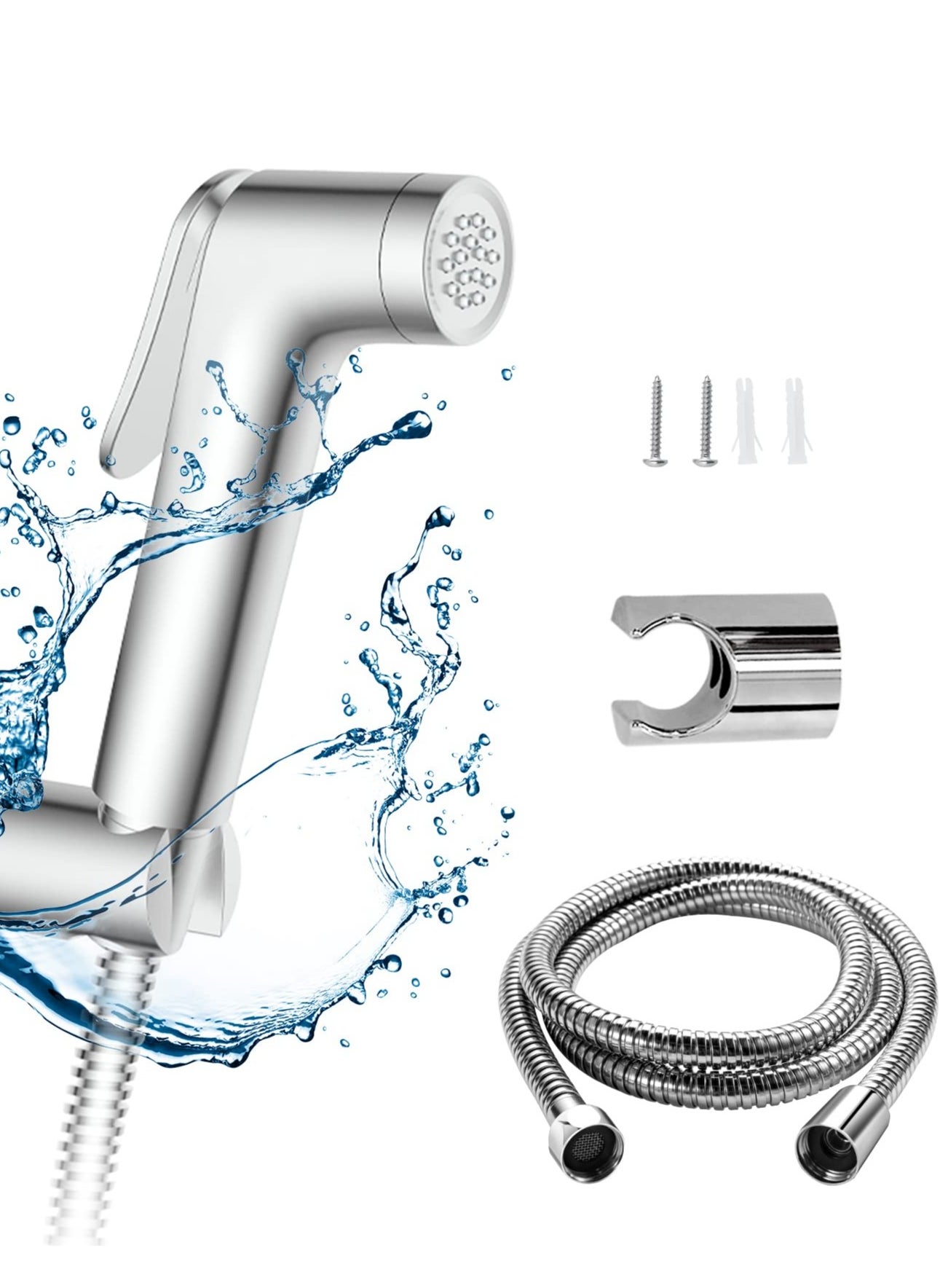 Jomoo Bidet Shattaf Set, Bidet Sprayer for Toilet with 47 Inch Anti leaking Stainless Steel Hose, Muslim Shower Bidet Spray Set 