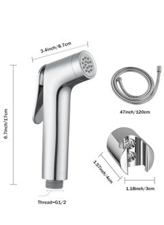 Bidet Shattaf Set, Bidet Sprayer for Toilet with 47 Inch Anti leaking Stainless Steel Hose, Muslim Shower Bidet Spray Set - pzsku/ZB527683A6A3B5F34E931Z/45/_/1711501247/78315880-7e9b-41c5-960a-175baa7ab56c