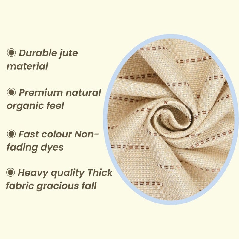 THE CONVERSION The Conversion Premium Jute Natural Feel Fabric Stripes Design Cream Color use for Making of Sofa Cover Upholstery Curtain Cushion Cover Bag Wall Hanging Length 3 Meter 118 x Width 54  - Image 5