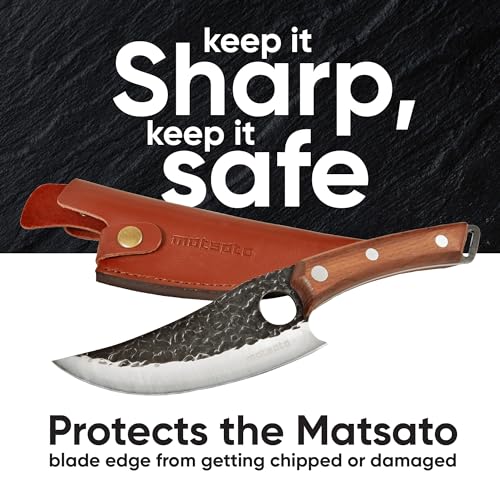 Matsato Premium Leather Sheath for Original Japanese Steel Knife, Kitchen Knife Holder - Image 2