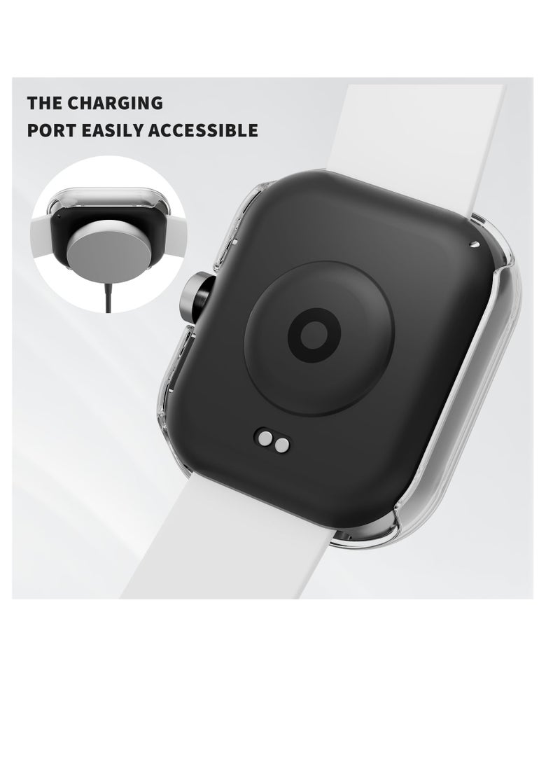 SYOSI Screen Protector Case for Xiaomi Redmi Watch 4, 4 Pack Tempered Glass Screen Protector for Xiaomi Redmi Watch 4, Hard PC Bumper & Tempered Glass Film Replacement Accessories - Image 3