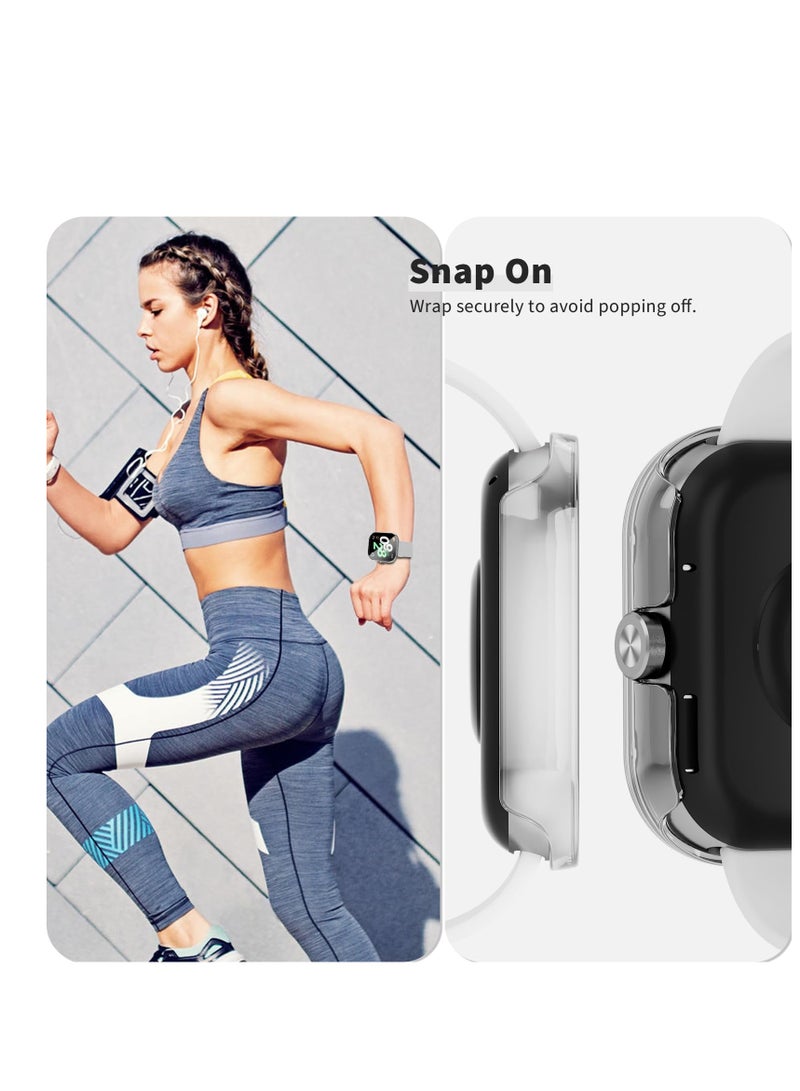 SYOSI Screen Protector Case for Xiaomi Redmi Watch 4, 4 Pack Tempered Glass Screen Protector for Xiaomi Redmi Watch 4, Hard PC Bumper & Tempered Glass Film Replacement Accessories - Image 5
