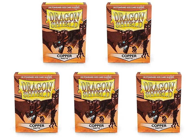5 Packs Dragon Shield Matte Copper Standard Size 100 ct Card Sleeves Value Bundle