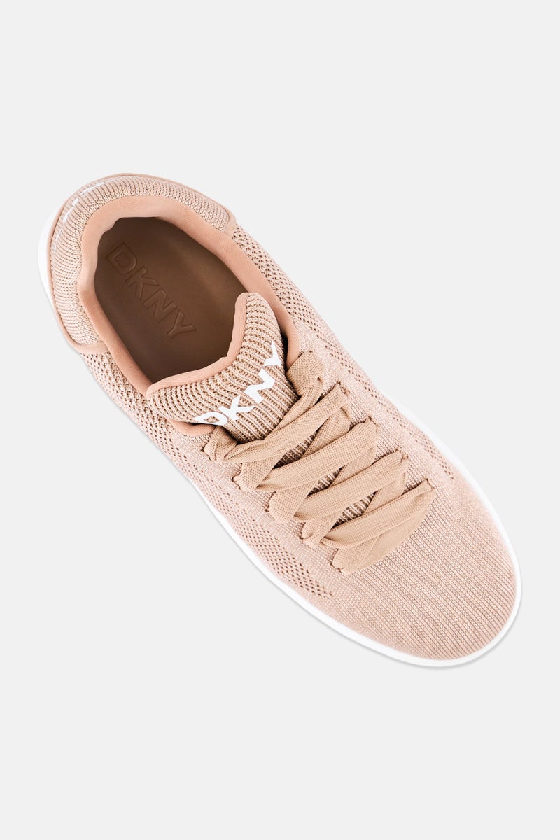 DKNY Women Jewel Knit Lace Up Casual Shoes, Rose - Image 4