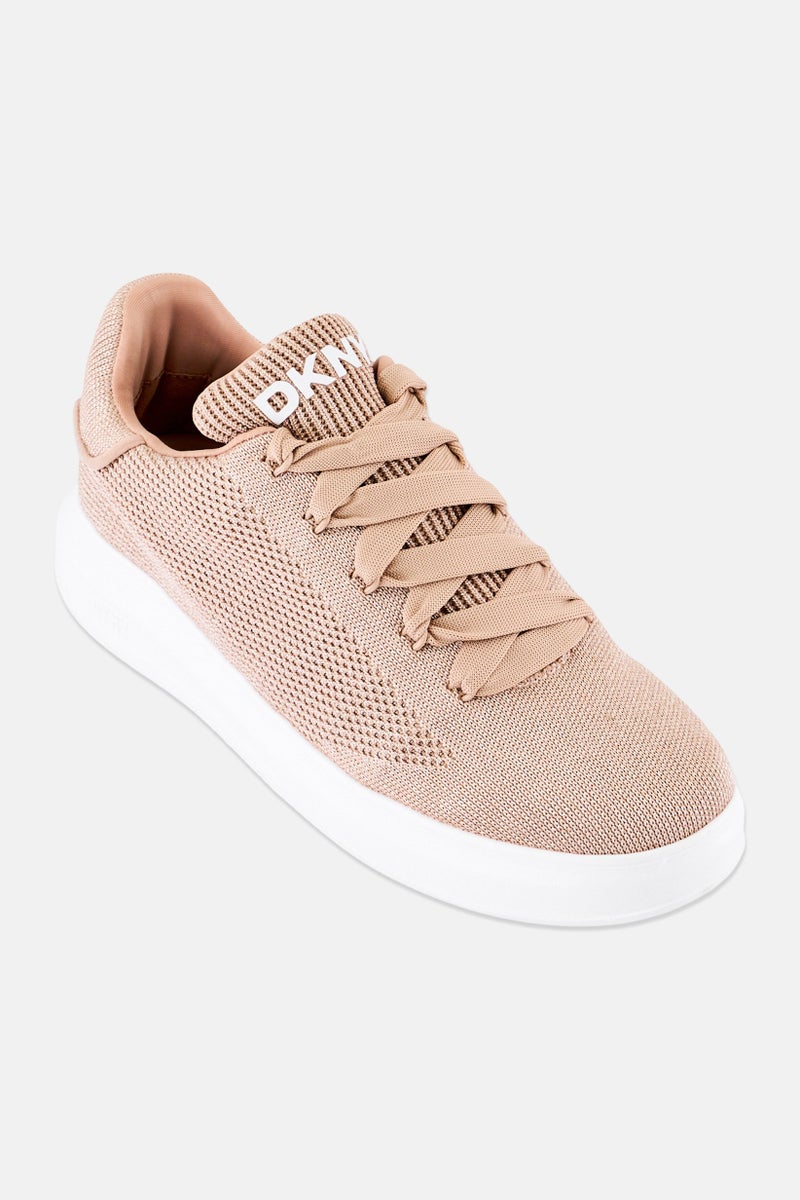 DKNY Women Jewel Knit Lace Up Casual Shoes, Rose - Image 1