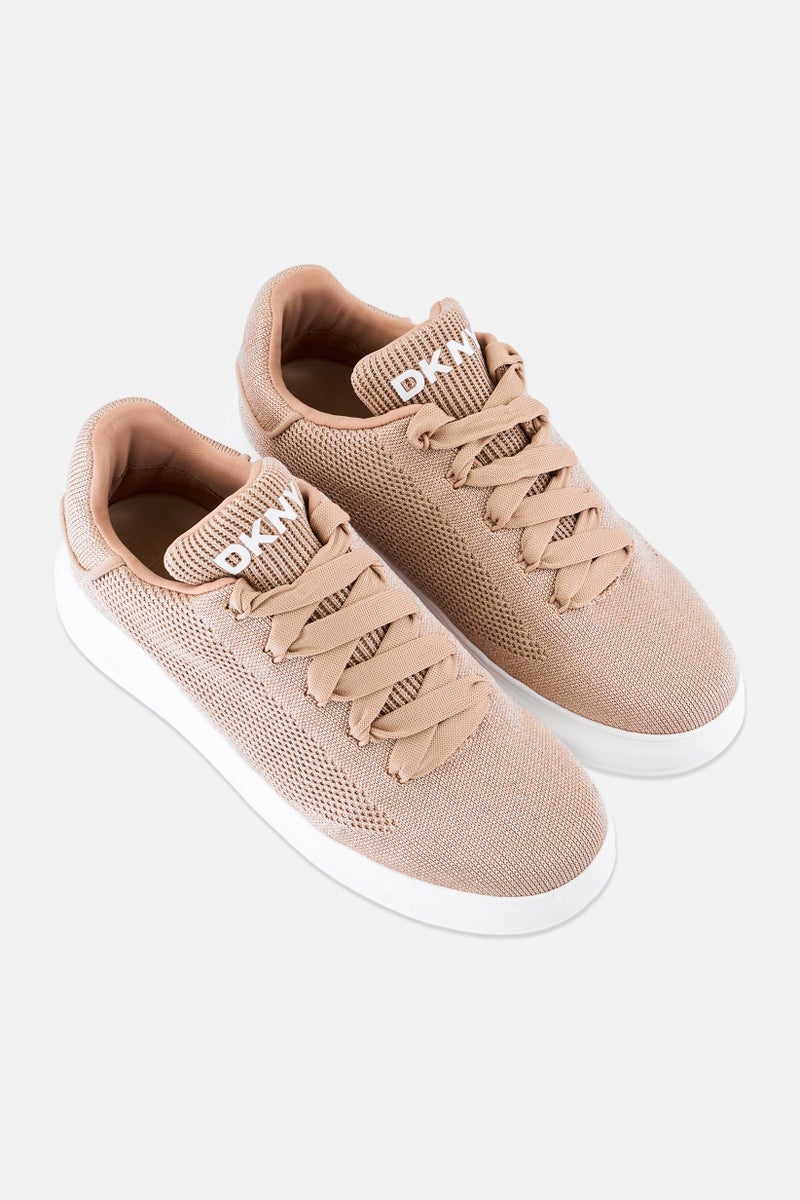 DKNY Women Jewel Knit Lace Up Casual Shoes, Rose - Image 3