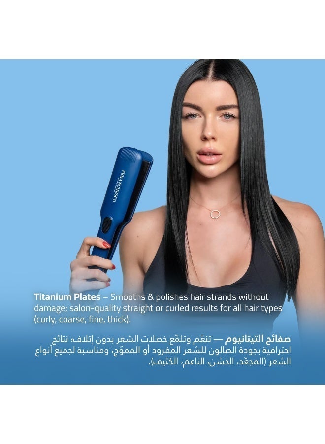 فرنشيسكو مكواة شعر تيتانيوم – مدعومة بالتقنية الإيطالية لتمليس أنيق وخالٍ من التجعد - Image 2