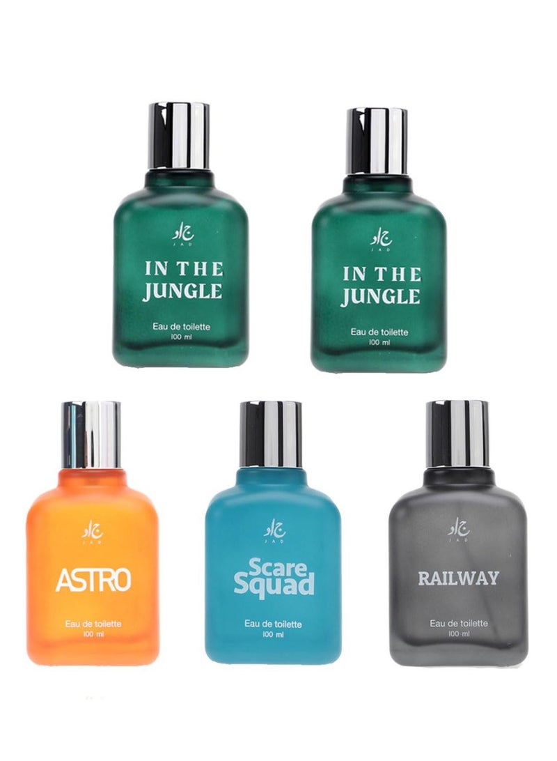 Jad perfumes Bundle of Kids collection (Scare, Railway, Astro & the Jungle 2pcs) EDT 100ml x 5pcs - Image 1