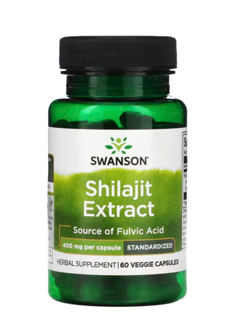 سوانسون مستخلص شيلاجيت 400 مجم 60 كبسولة نباتية - Image 1