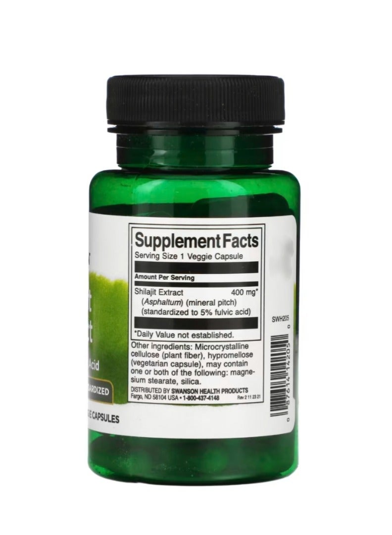 سوانسون مستخلص شيلاجيت 400 مجم 60 كبسولة نباتية - Image 2