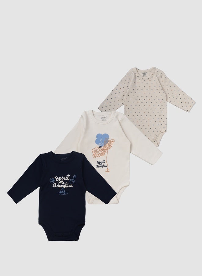 Junior Baby UniSex Cotton Bodysuit Pack of 3 - Image 1