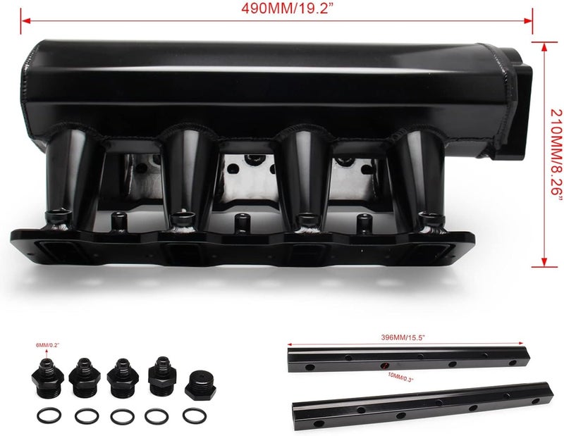 POSENG LS Intake Manifold for Cathedral Port Heads LS1 LS2 LS6 LS Engines EFI - Black 92MM - Image 2