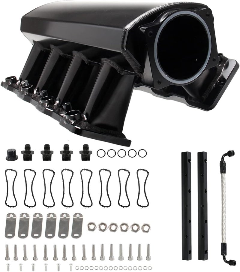 POSENG LS Intake Manifold for Cathedral Port Heads LS1 LS2 LS6 LS Engines EFI - Black 92MM - Image 1
