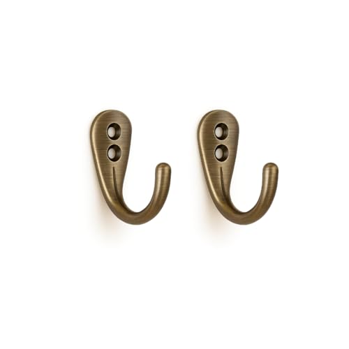 Colornest 2 Pcs Premium Wall Hook – Antique Brass Finish | Heavy Duty Metal Hook for Hanging Coats, Bags, Towels & More - Image 1