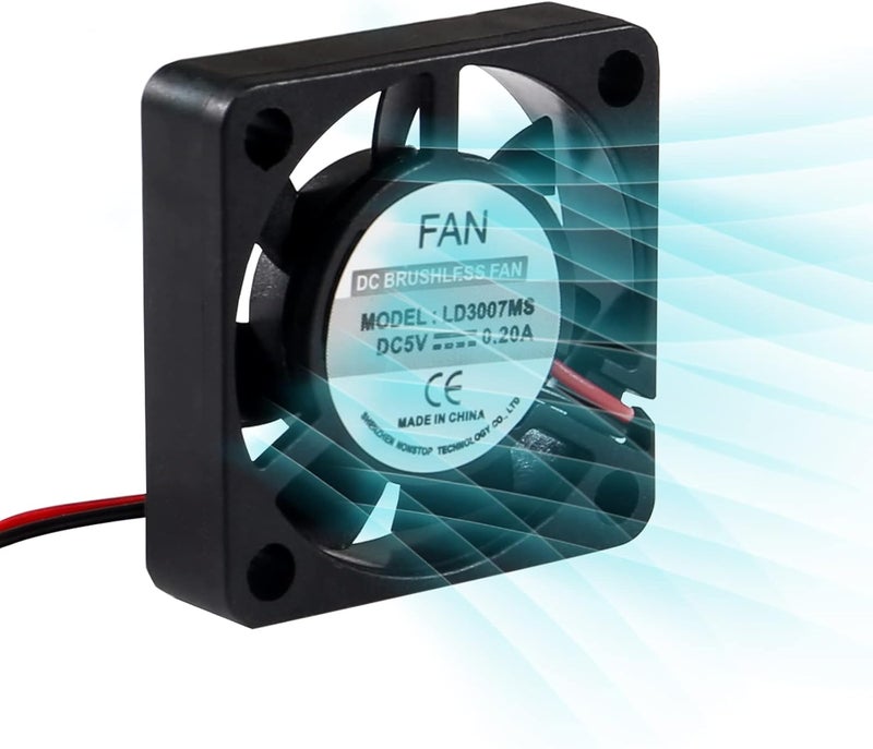 AITIAO 6Pcs 3007 Cooling Fan for Raspberry Pi 4 Fan 30x30x7mm Pi Brushless Cooling Fan 3.3V 5V DC Quiet Fan with Screw kit for Raspberry Pi 4, Pi 3 B+, Pi 3 B, Pi 2, Pi B+,Robot Project - Image 4