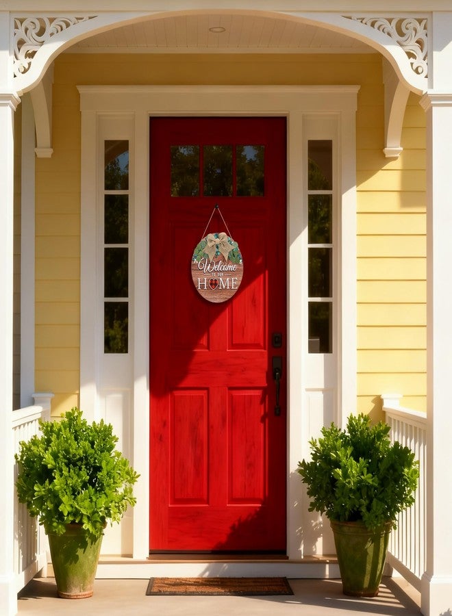 جيفت جاردن لوحة ترحيبية من جيفت جاردن لتزيين باب المنزل الأمامي مع 14 رمزًا قابلاً للتغيير، أكاليل ترحيبية بالمنزل، زينة موسمية للشرفة الخارجية، هدايا لجميع المواسم، هدايا عيد الميلاد، هدايا الانتقال إلى منزل جديد - Image 2