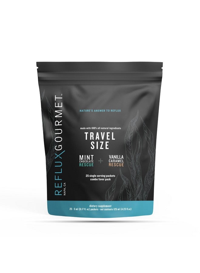 REFLUX GOURMET Natural Heartburn Acid Reflux Relief Support Supplement for GERD, LPR, Indigestion, Aid for Intermittent Fasting, Alginate Therapy, Single Serve 25 Pack, Mint Chocolate/Vanilla Caramel - Image 1