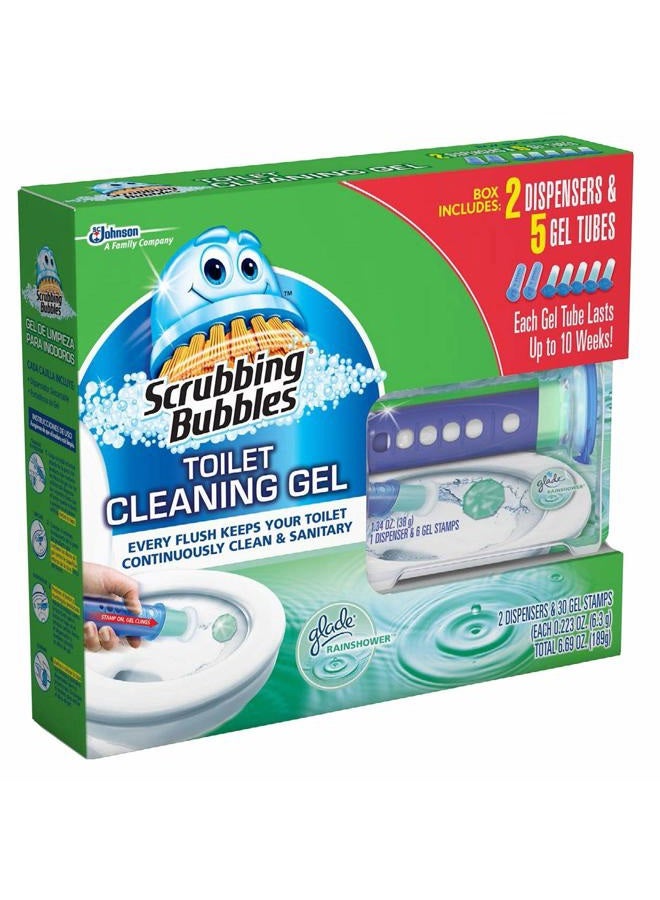 Scrubbing Bubbles Toilet, Rainshower (2 dispensers + 30 Gel Discs), 6 Ounce - Image 1