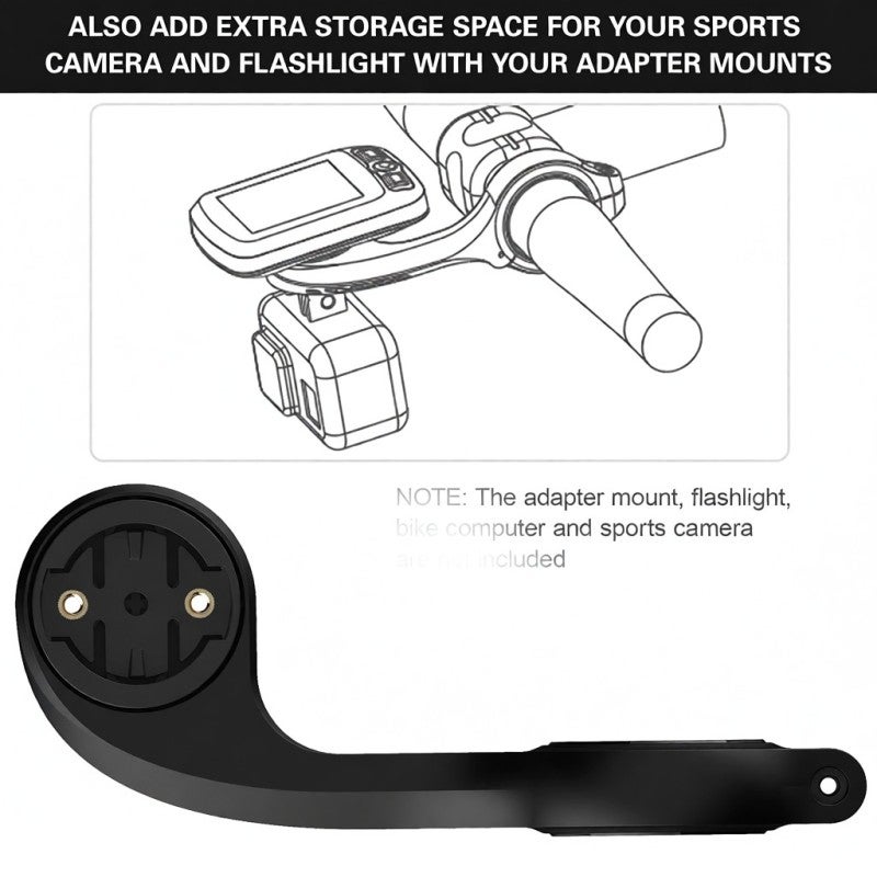 Igpsport Bike Handlebar Extension Bracket Multifunctional Nylon Glassfiber - Black Bike Computer Expansion Holder for Garmin IGPSPORT Cycling Speedometer Support 31.8mm - Image 4