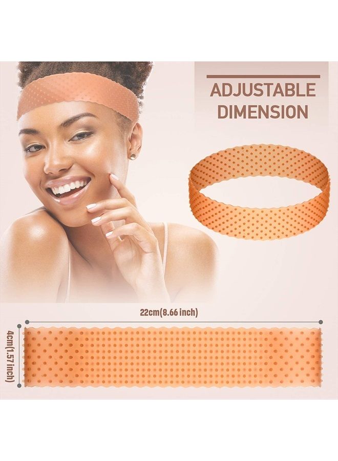 WILLBOND 2 Pieces Silicone Grip Wig Band Adjustable Silicone Wig Headband Fix Non Slip Wig Bands Seamless Wig Band Wig Grip Band Strong Holder for Men Women Sports Yoga (Dark Brown)  - Image 3