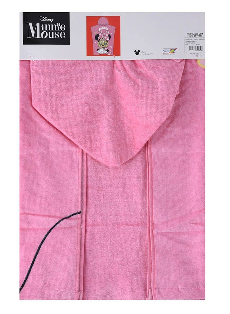 ميني منشفة ميني كيدز بونشو - منشفة حمام بغطاء للرأس ناعمة وذات قدرة على الامتصاص، 100% قطن، للبنات - وردي - Image 5