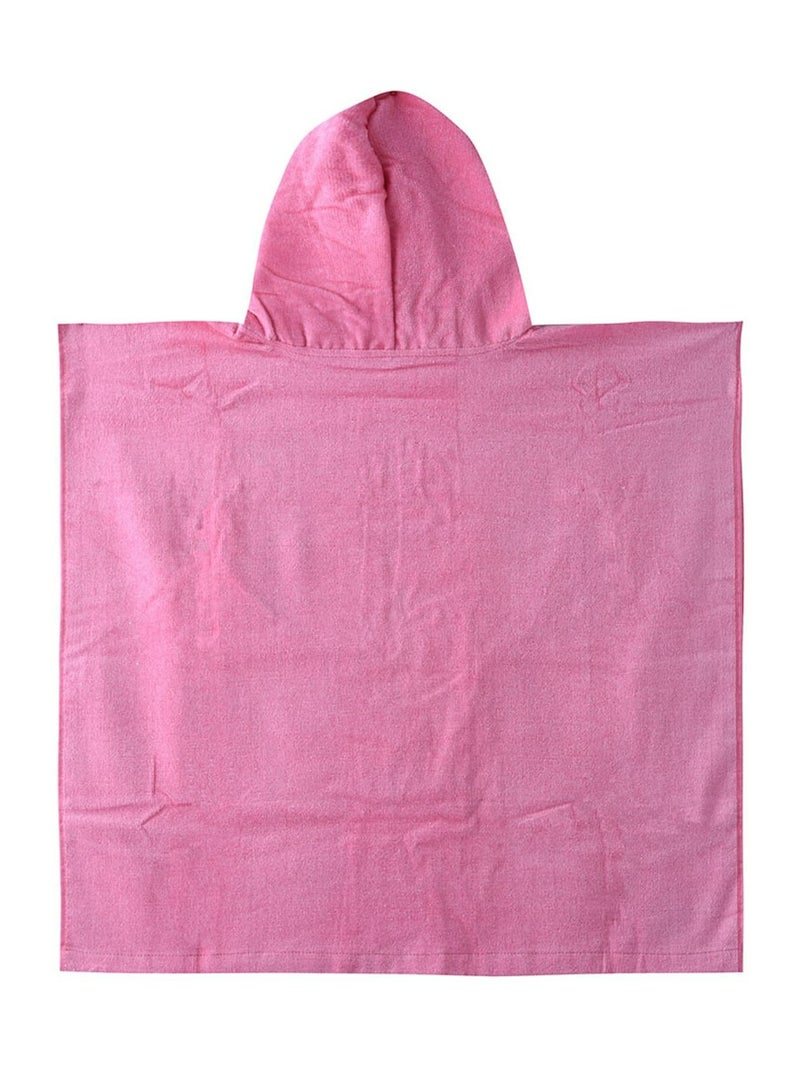 ميني منشفة ميني كيدز بونشو - منشفة حمام بغطاء للرأس ناعمة وذات قدرة على الامتصاص، 100% قطن، للبنات - وردي - Image 2