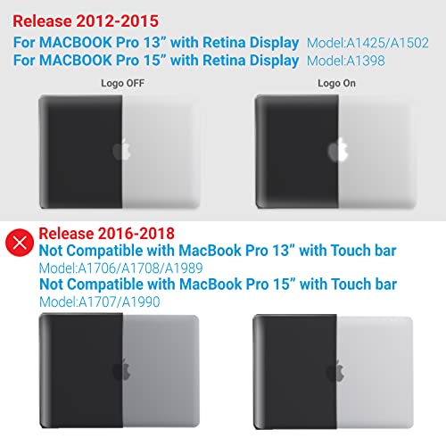 IBENZER Compatible with MacBook Pro 13 Inch Case 2015 2014 2013 end 2012 A1502 A1425, Hard Shell Case with Keyboard Cover for Old Version Apple Mac Pro Retina 13, Black, R13BK +1 A - Image 3