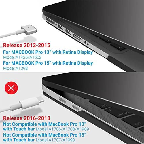 IBENZER Compatible with MacBook Pro 13 Inch Case 2015 2014 2013 end 2012 A1502 A1425, Hard Shell Case with Keyboard Cover for Old Version Apple Mac Pro Retina 13, Black, R13BK +1 A - Image 4