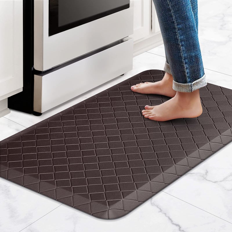 HappyTrends Cushioned AntiFatigue Rug173x28Thick Waterproof NonSlip Kitchen Mats Heavy Duty Ergonomic Comfort Rug for KitchenFloorOfficeSinkChocolate