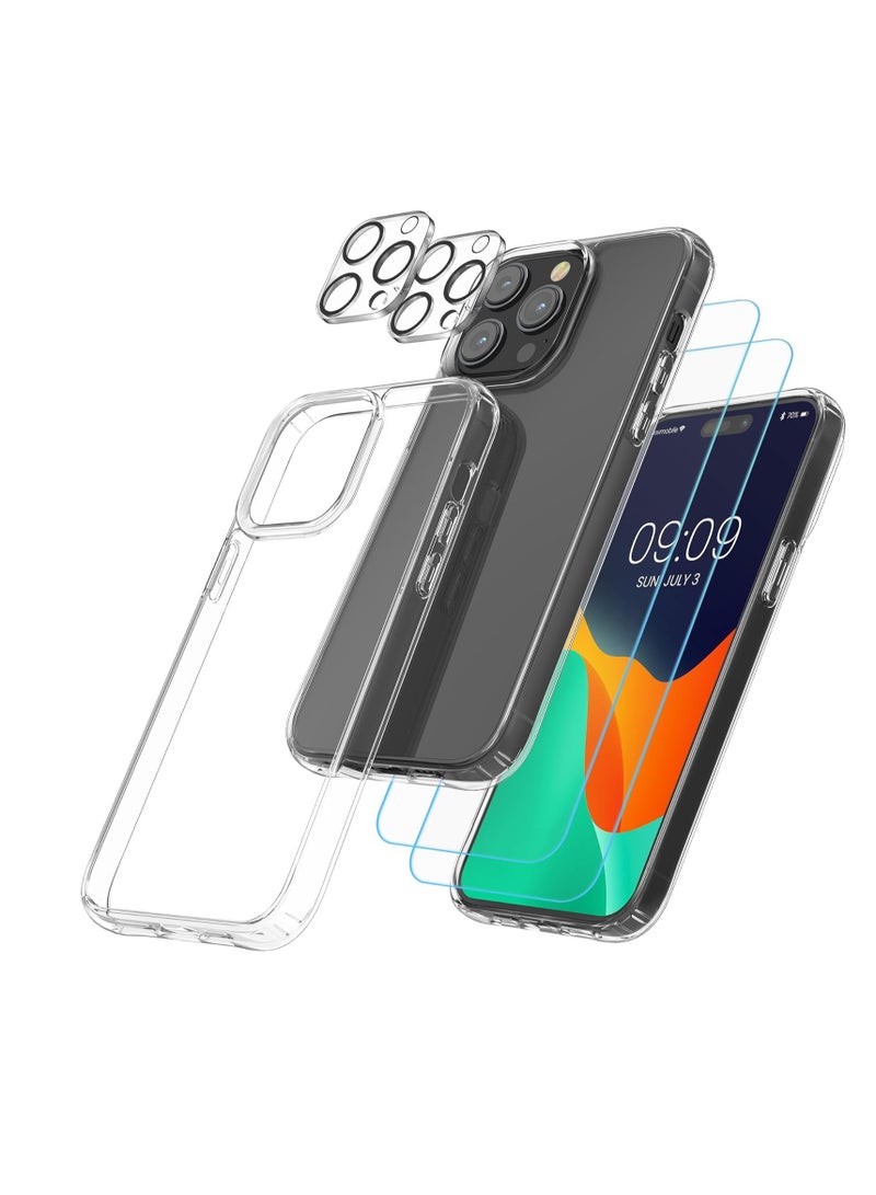 إلترازون 5-in-1 Clear Case Set for iPhone 15 Pro Max – Includes Screen & Camera Protectors – Transparent Design - Image 1